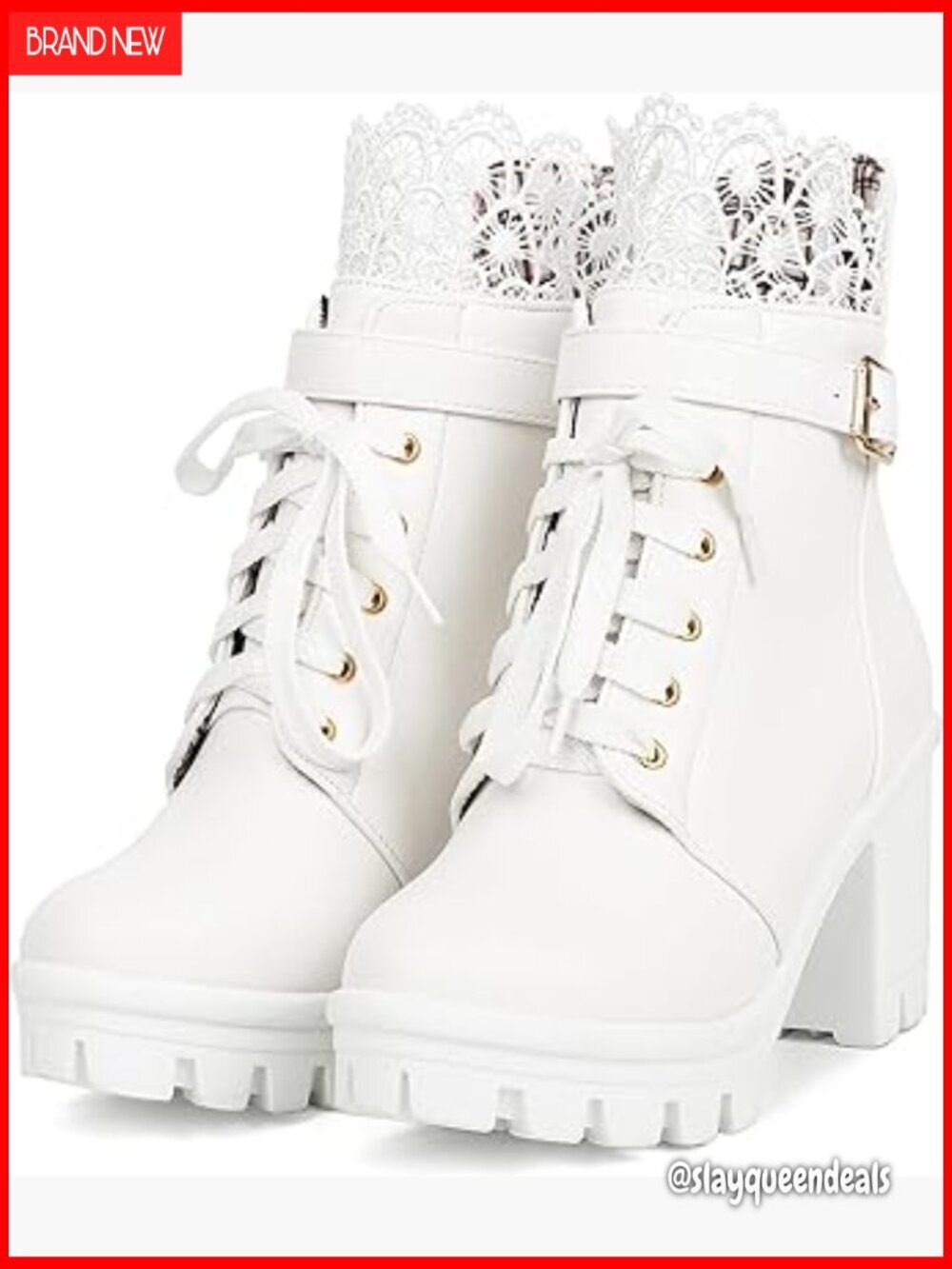 Women's Chunky Platform High Heel Ankle Boots Lace Up Gothic Punk Shoes
